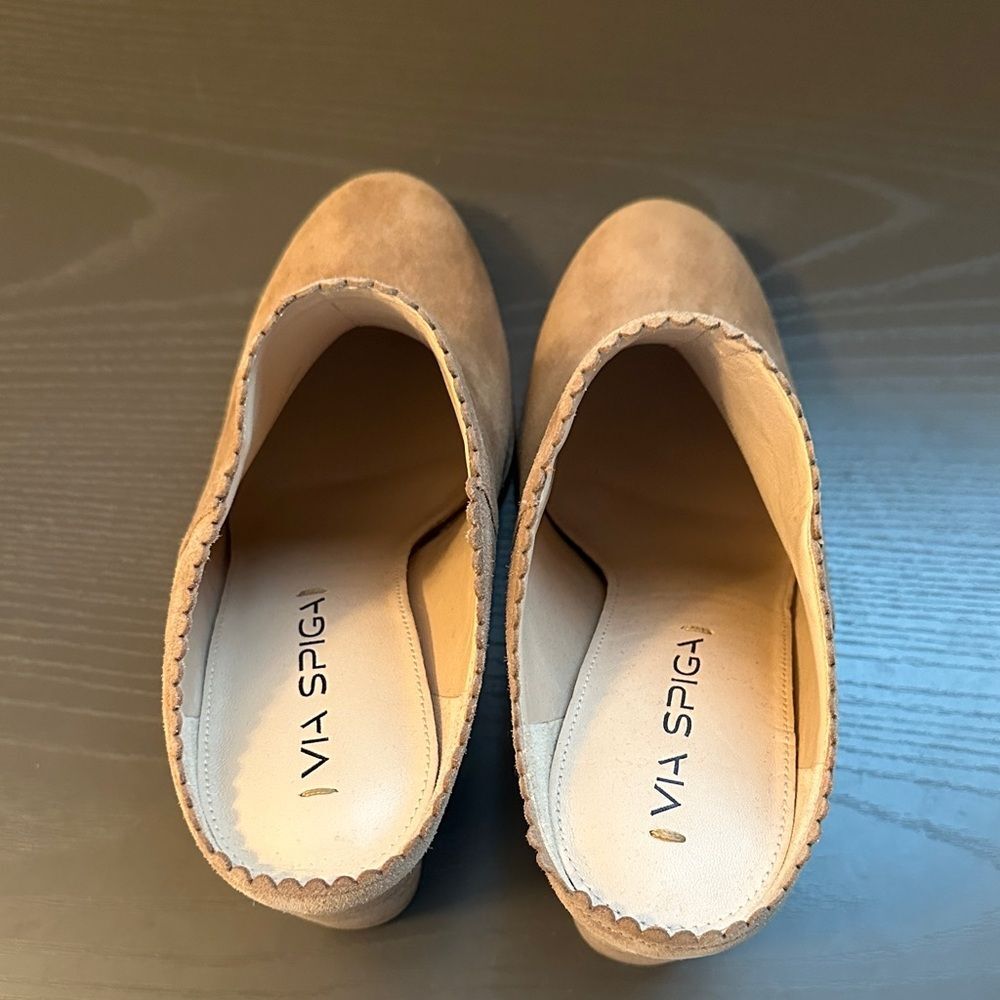 Via Spiga Tan Suede Mules - Picture 2 of 5